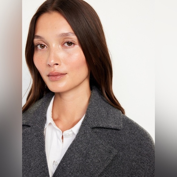 Old Navy Oversized Belted Elegant Gray Women's Coat Plus Size - Picture 4 of 11